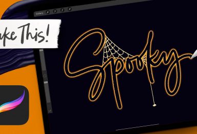 Spooky Spider Lettering Animation in Procreate