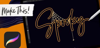 Spooky Spider Lettering Animation in Procreate