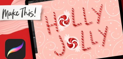 Create Candy Cane Lettering in Procreate