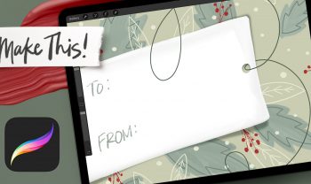 Holiday Gift Tag with Gouache Details in Procreate