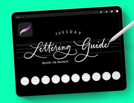 Tuesday lettering guide brush set
