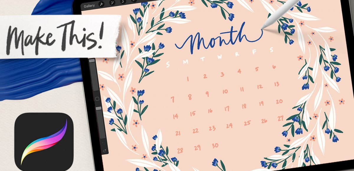 Easy Wreath Calendar Design in Procreate