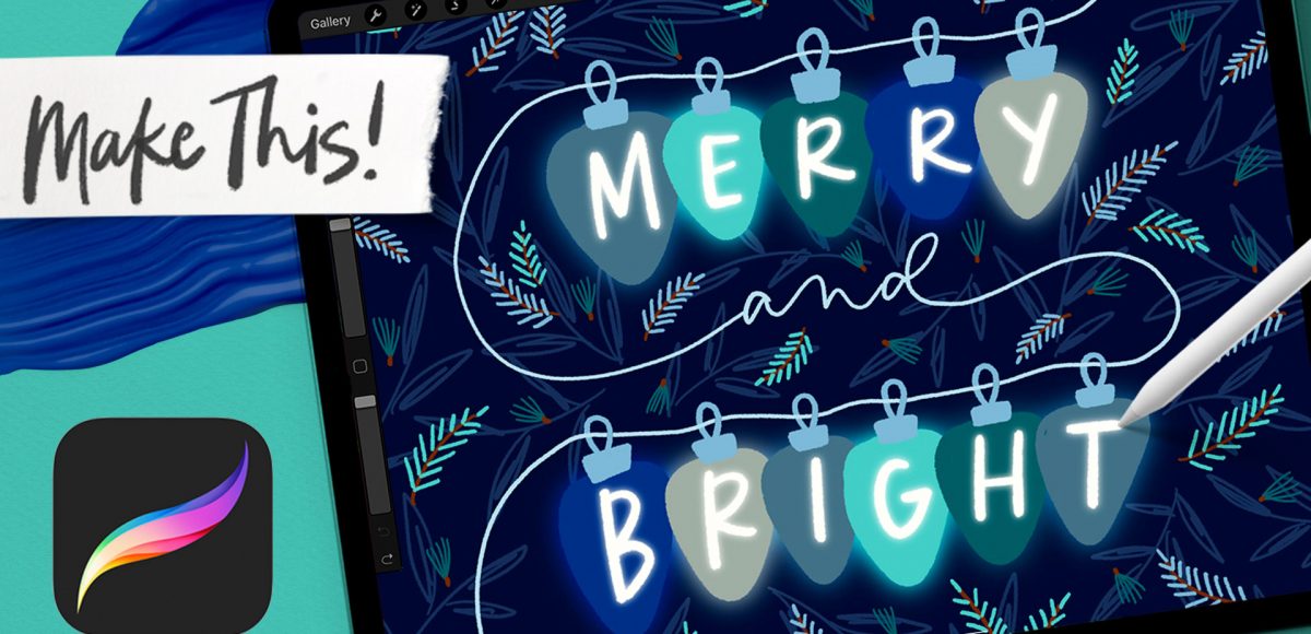 Paint Glowing Holiday Lights in Procreate