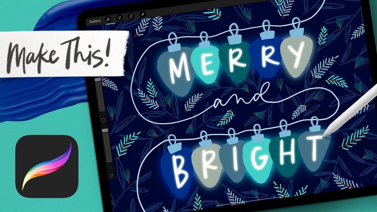 Paint Glowing Holiday Lights in Procreate