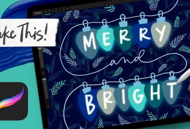 Paint Glowing Holiday Lights in Procreate