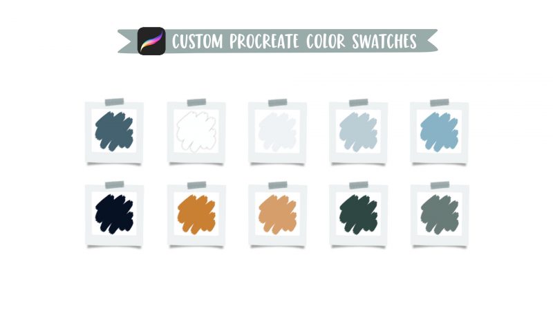 Winter Watercolor Floral Borders in Procreate