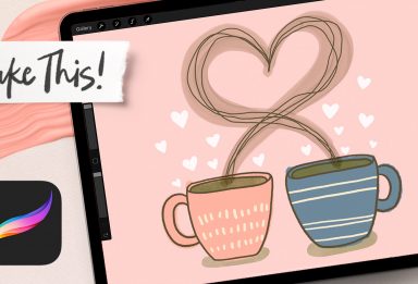 Doodle Style Coffee Mugs in Procreate