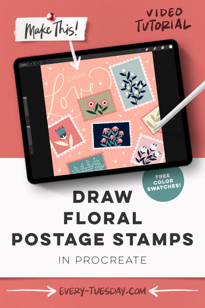 Draw Floral Postage Stamps in Procreate Every Tuesday Blog