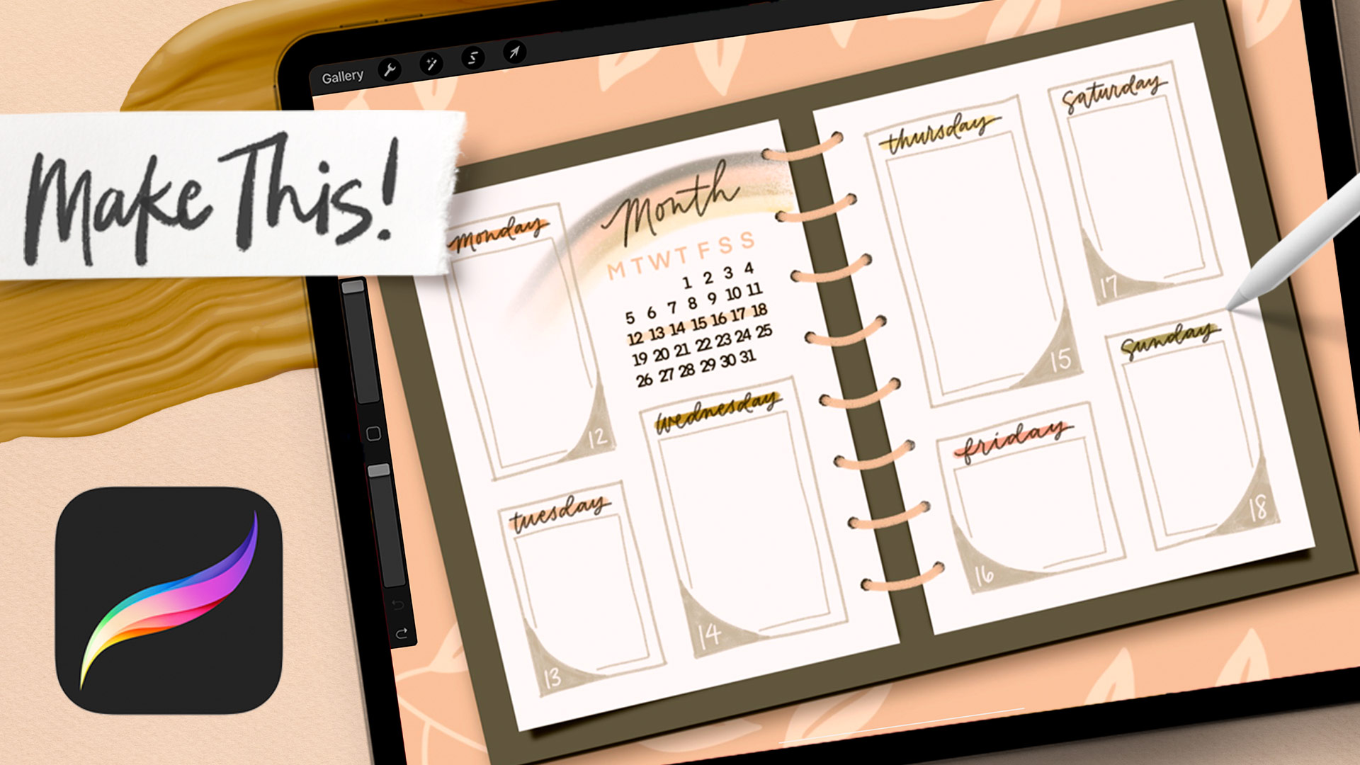 Weekly Planner Design In Procreate Every Tuesday