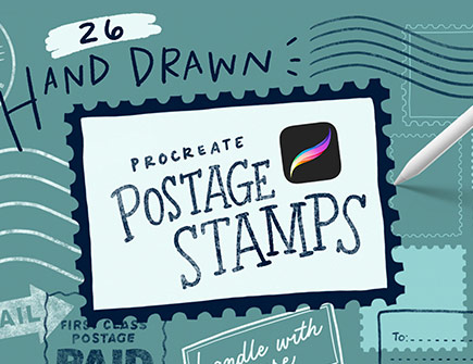 Procreate Postage Stamps Brush by Every Tuesday