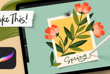 Spring Florals Polaroid in Procreate