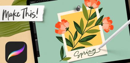 Spring Florals Polaroid in Procreate