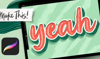 3D Lettering with Dry Media in Procreate