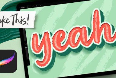 3D Lettering with Dry Media in Procreate