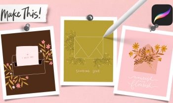 3 Easy Floral Envelope Designs in Procreate