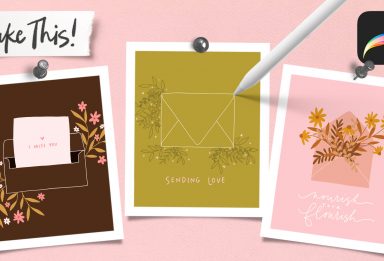 3 Easy Floral Envelope Designs in Procreate