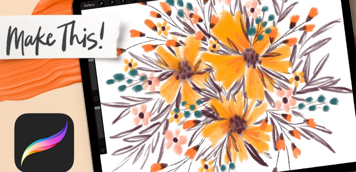 Paint a *Reusable* Sketchy Fall Bouquet in Procreate