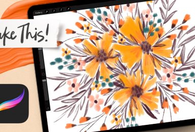 Paint a *Reusable* Sketchy Fall Bouquet in Procreate
