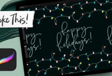 Seamless Holiday Lights Pattern in Procreate
