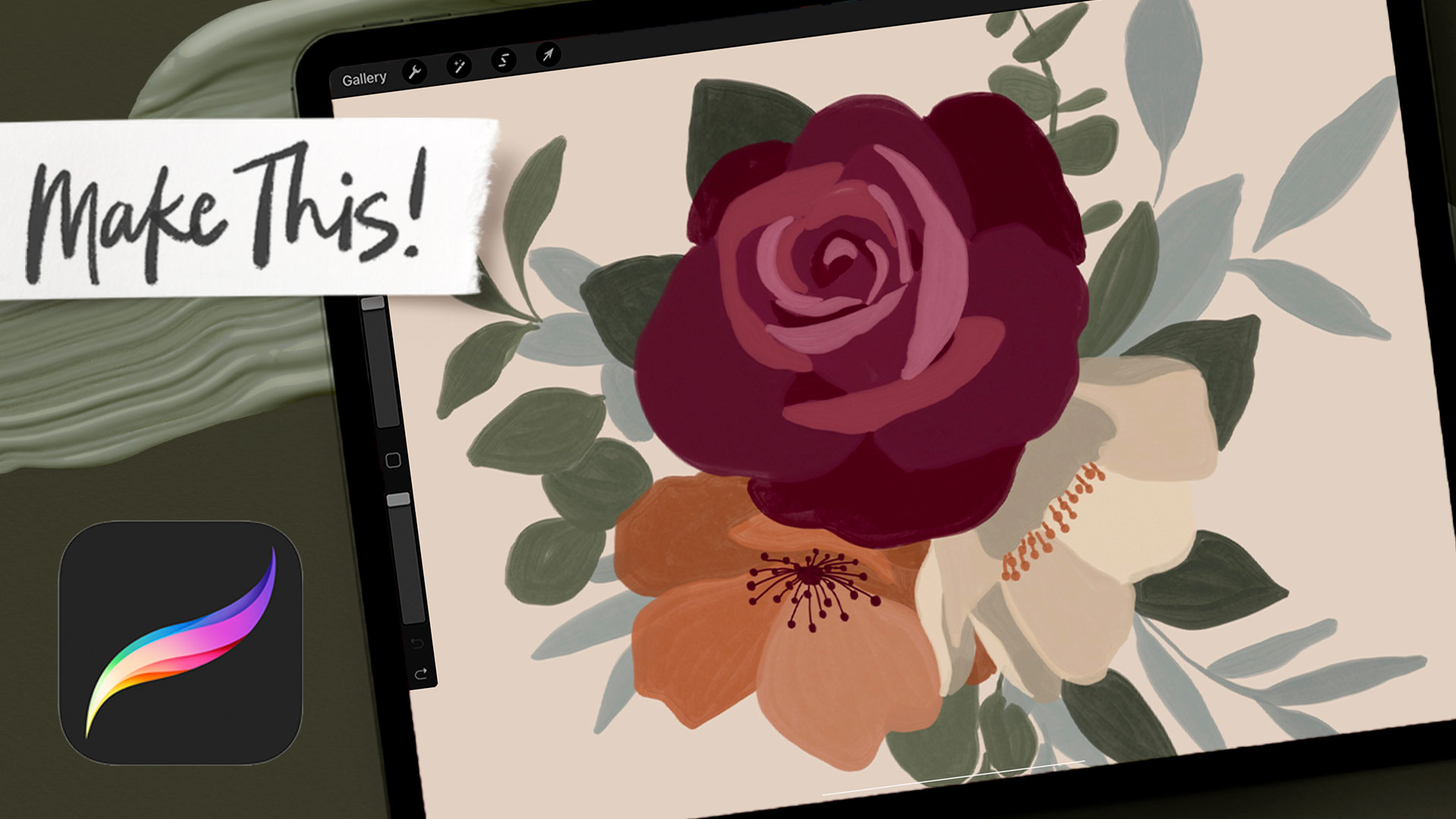 Paint a Winter Gouache Bouquet in Procreate EveryTuesday