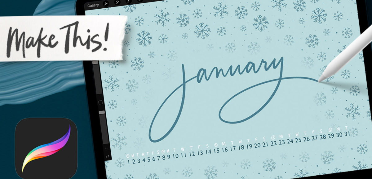 Easy iPad Wallpaper with Calendar in Procreate