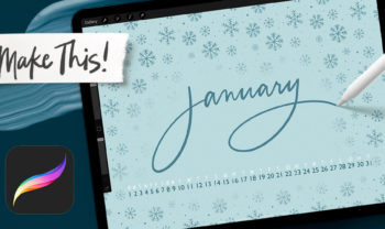 Easy iPad Wallpaper with Calendar in Procreate