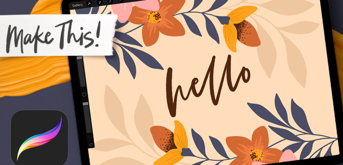 Draw a Flat Floral Frame in Procreate