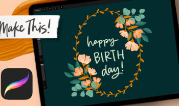 Paint Flat Florals for Birthday Stationery in Procreate