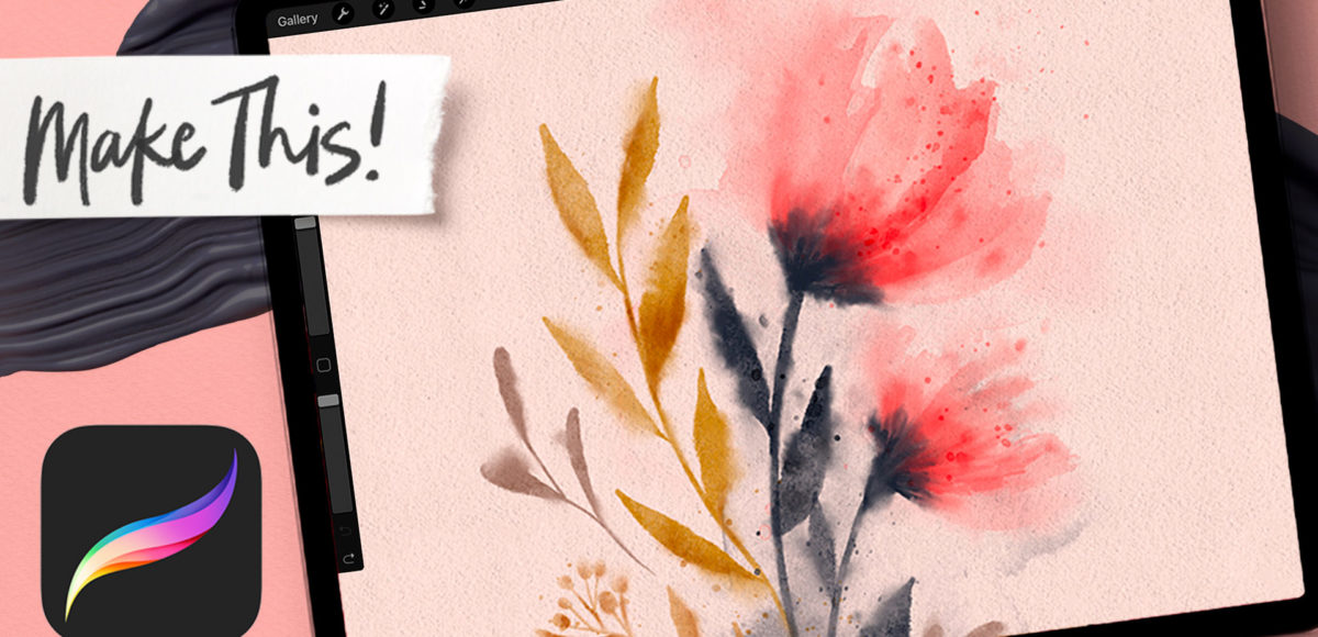 Loose + Messy Watercolor Florals in Procreate