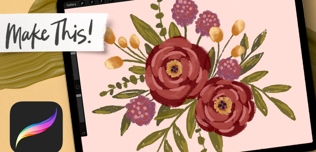 Easy Messy Gouache Flowers in Procreate