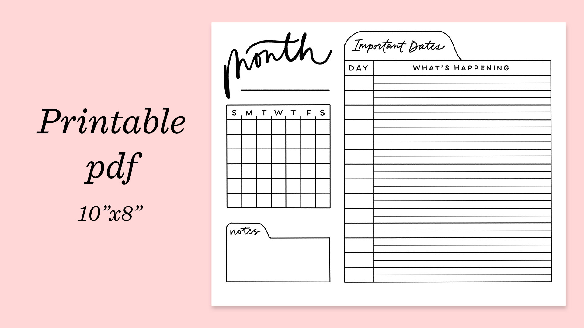 Monthly Planner Printable - Every-Tuesday | Blog | Every-Tuesday