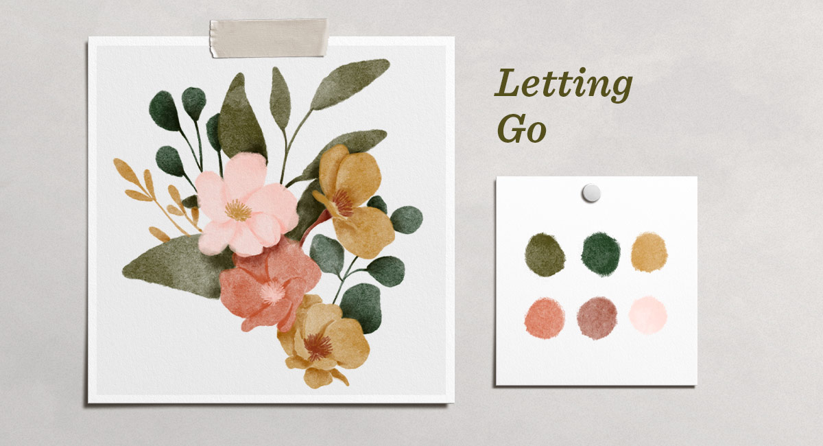 Contrasting shades and bright colors: the Letting Go fall color palette