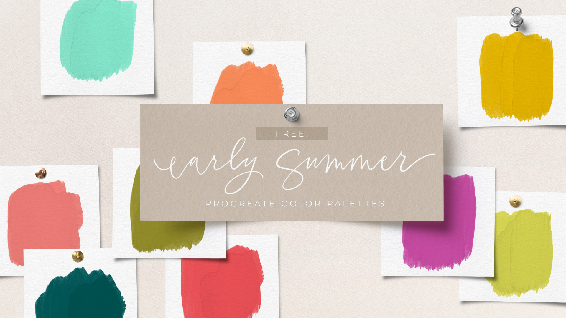 Free Procreate color palettes vivid colors for summer