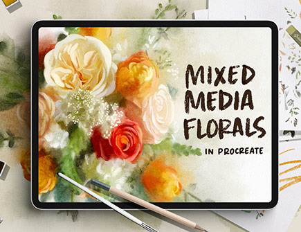 Mixed Media Florals in Procreate